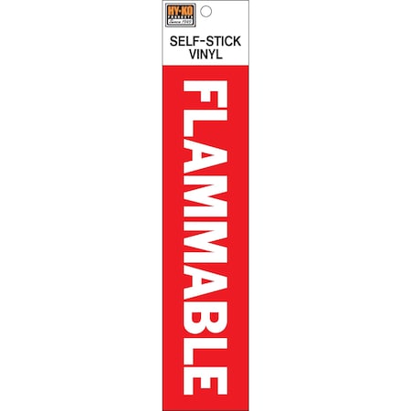 Hy-Ko Flammable Sign 2" x 8", 10PK A00844